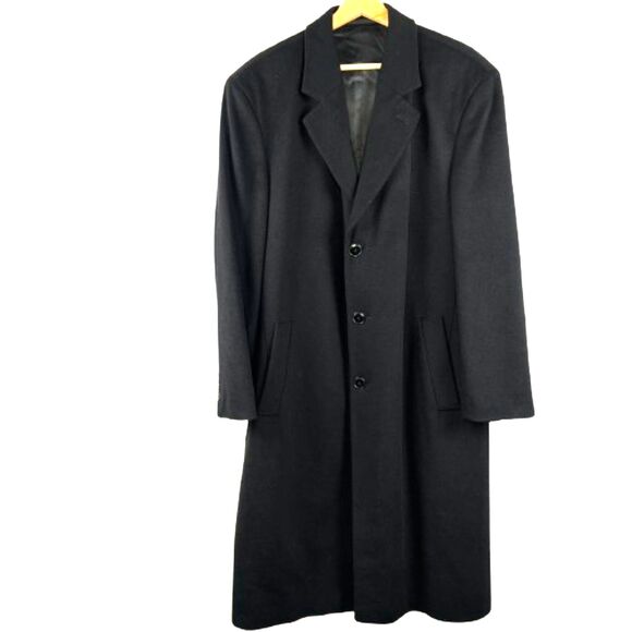 Faconnable Men's Black 100% Cashmere Long Coat Size 52R EU/ 42R US - Picture 3 of 10